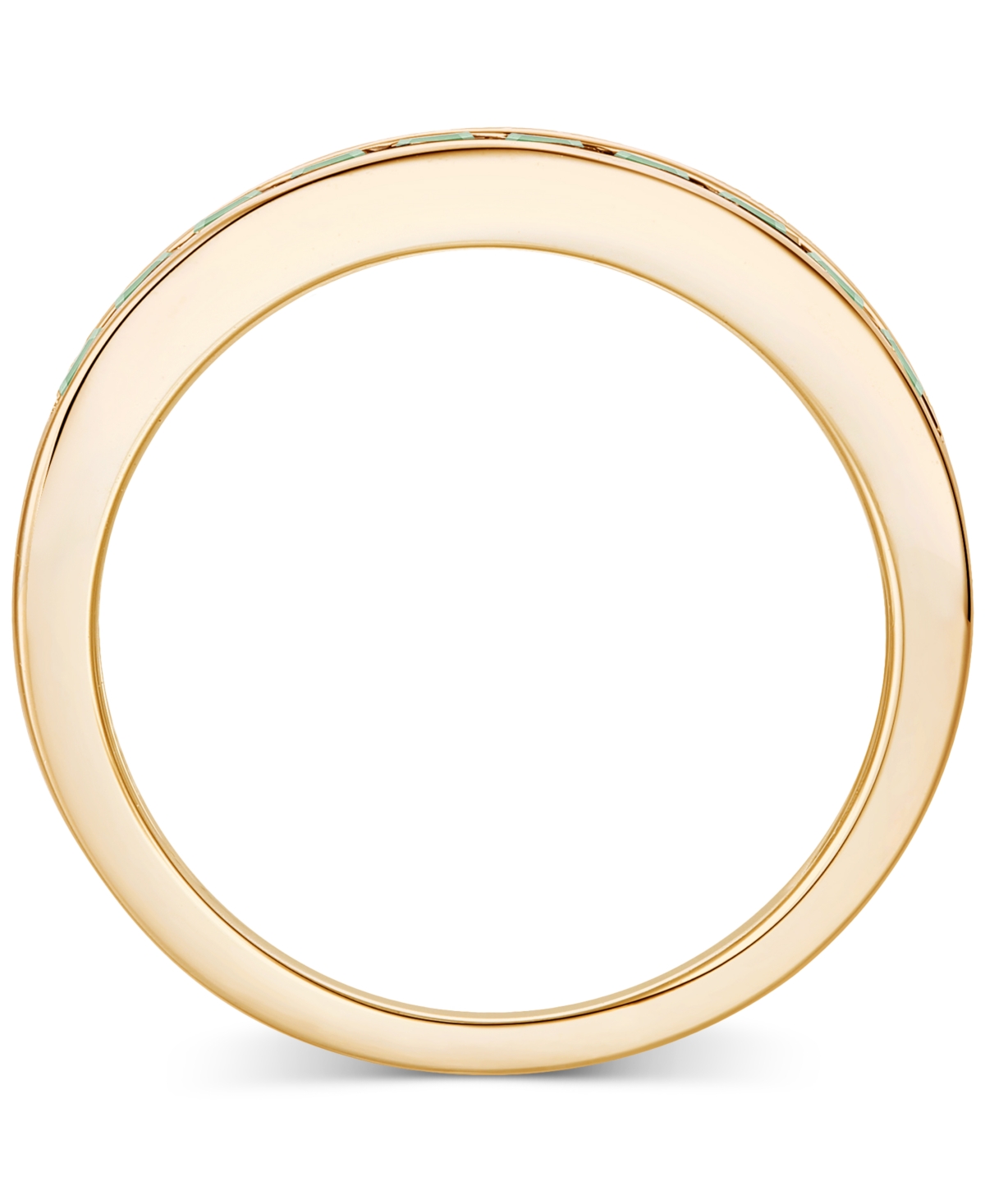 MACY'S EMERALD (7/8 CT. T.W.) & DIAMOND (1/5 CT. T.W.) DOUBLE ROW BAND IN 14K GOLD