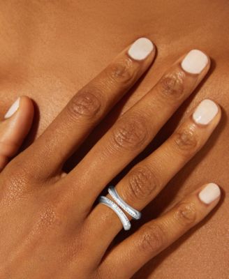 Diamond Double Row Openwork Abstract Statement Ring (1/4 ct. t.w.) in Gold Vermeil or Sterling Silver