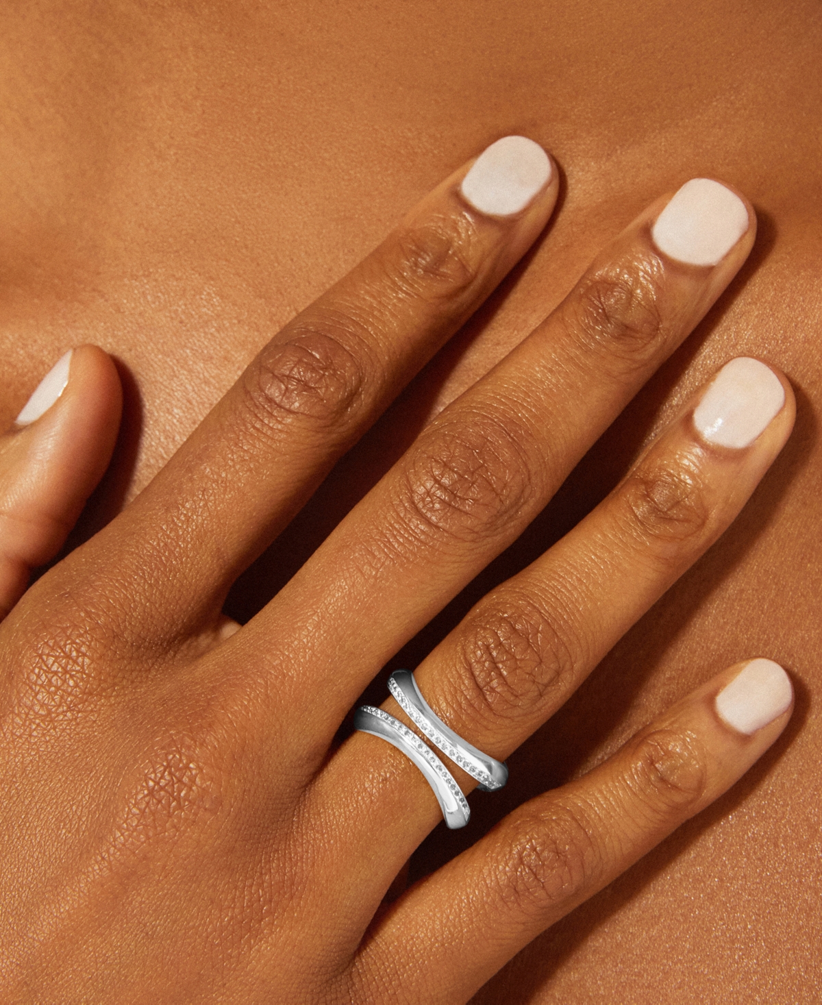 Audrey By Aurate Diamond Double Row Openwork Abstract Statement Ring (1/4 Ct. T.w.) In Gold Vermeil Or Sterling Silve In Sterling Silver