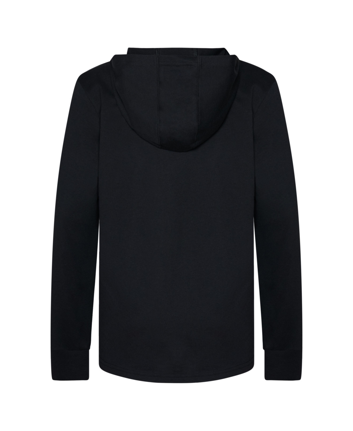 adidas Big Boys Long Sleeve Hooded Signature Tee - Black with Blue