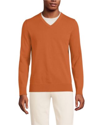 Men's Fine Gauge Cotton V-neck Sweater