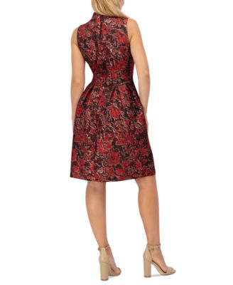 Vince Camuto Women's Sleeveless Jacquard Fit & Flare Dress - Macy's