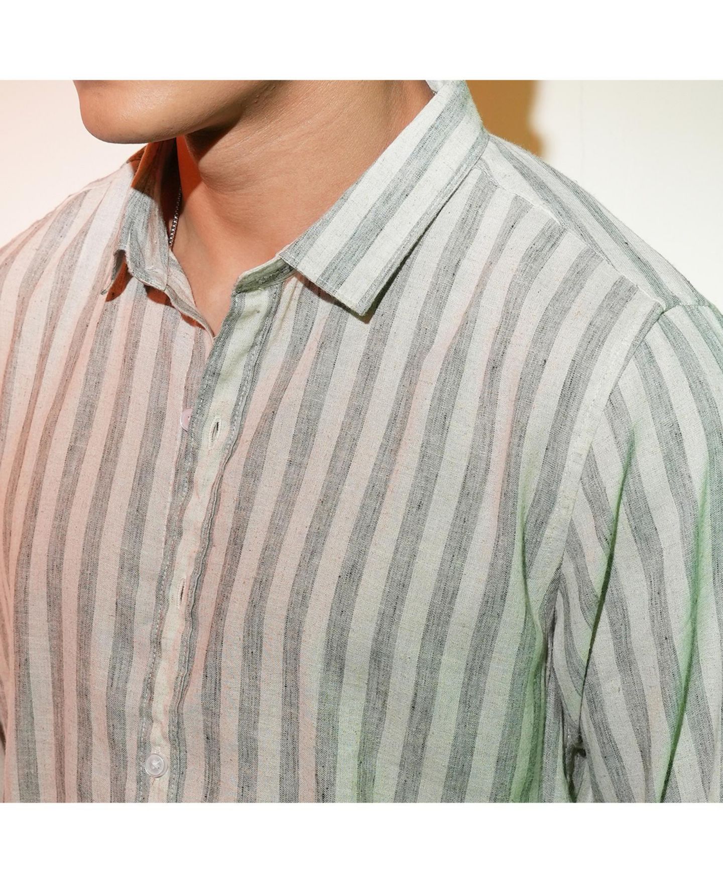 Мужская рубашка Cahoot Campus Sutra Moon Grey Heathered-Stripe, цвет: Серый — фото 4