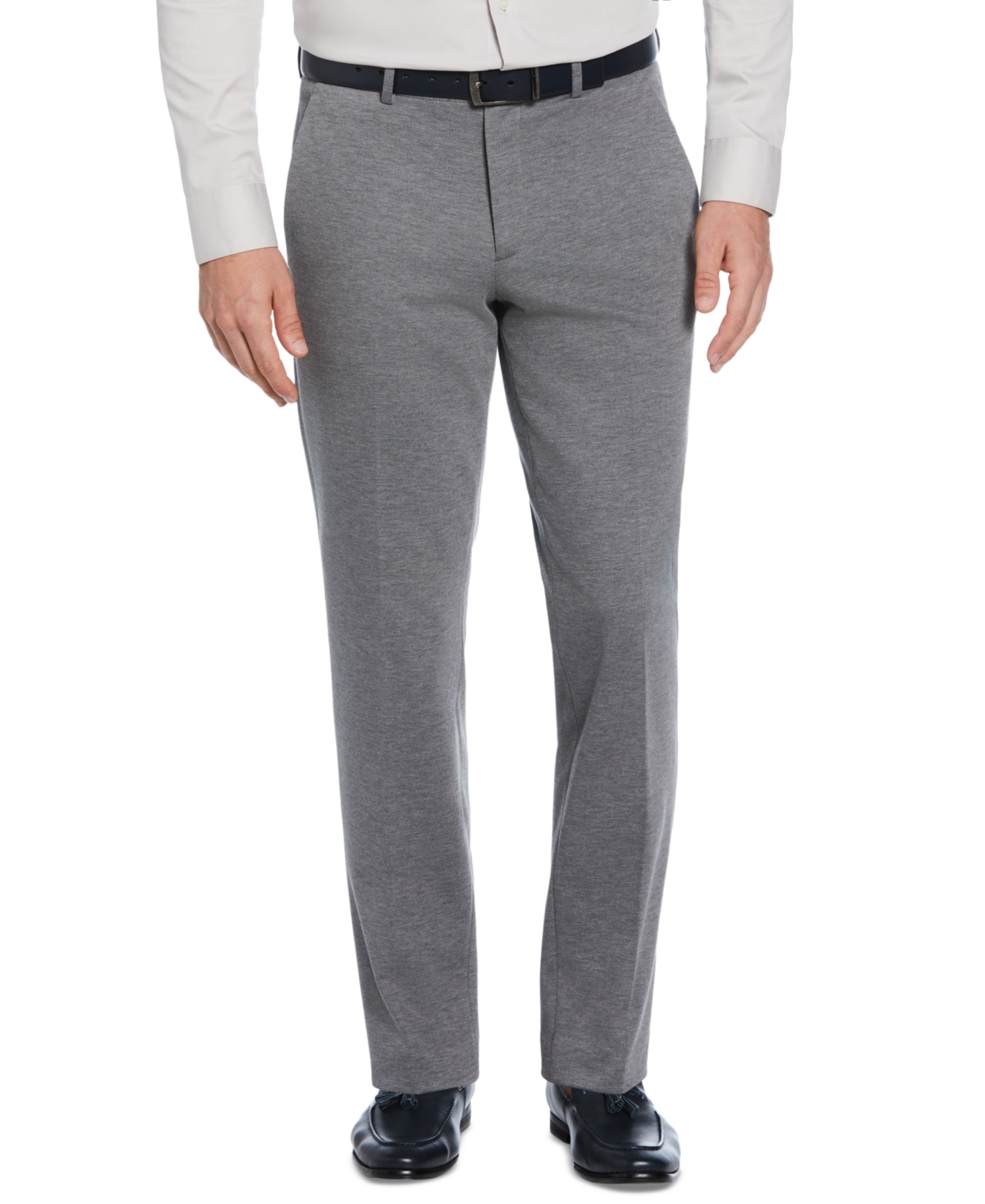 Men's Tapered Fit Solid Knit Suit Pants In Felt Grey