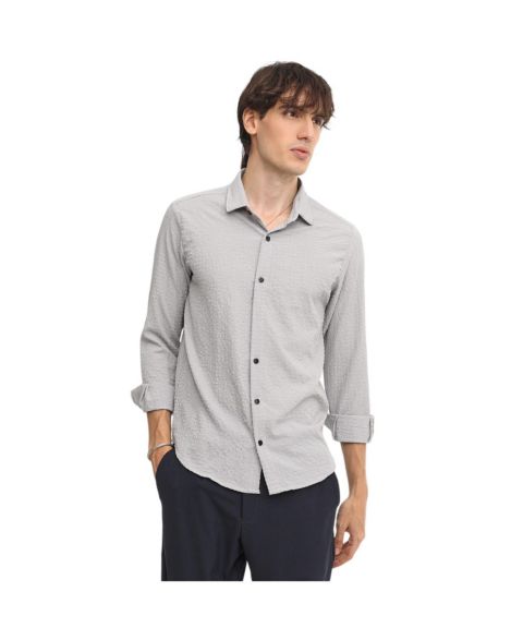 Мужская рубашка Cahoot Campus Sutra Ash Grey Cubic-Seersucker, цвет: Серый