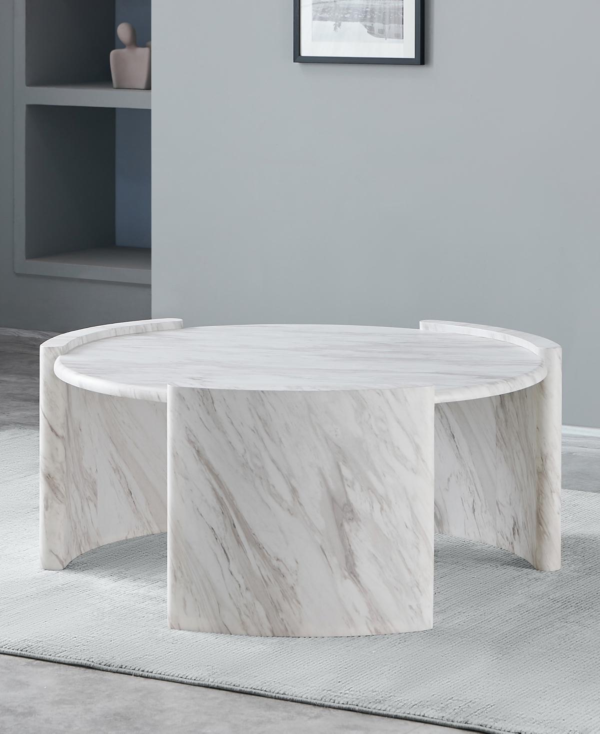 Macy's Merino 42" Cocktail Table In Light Grey