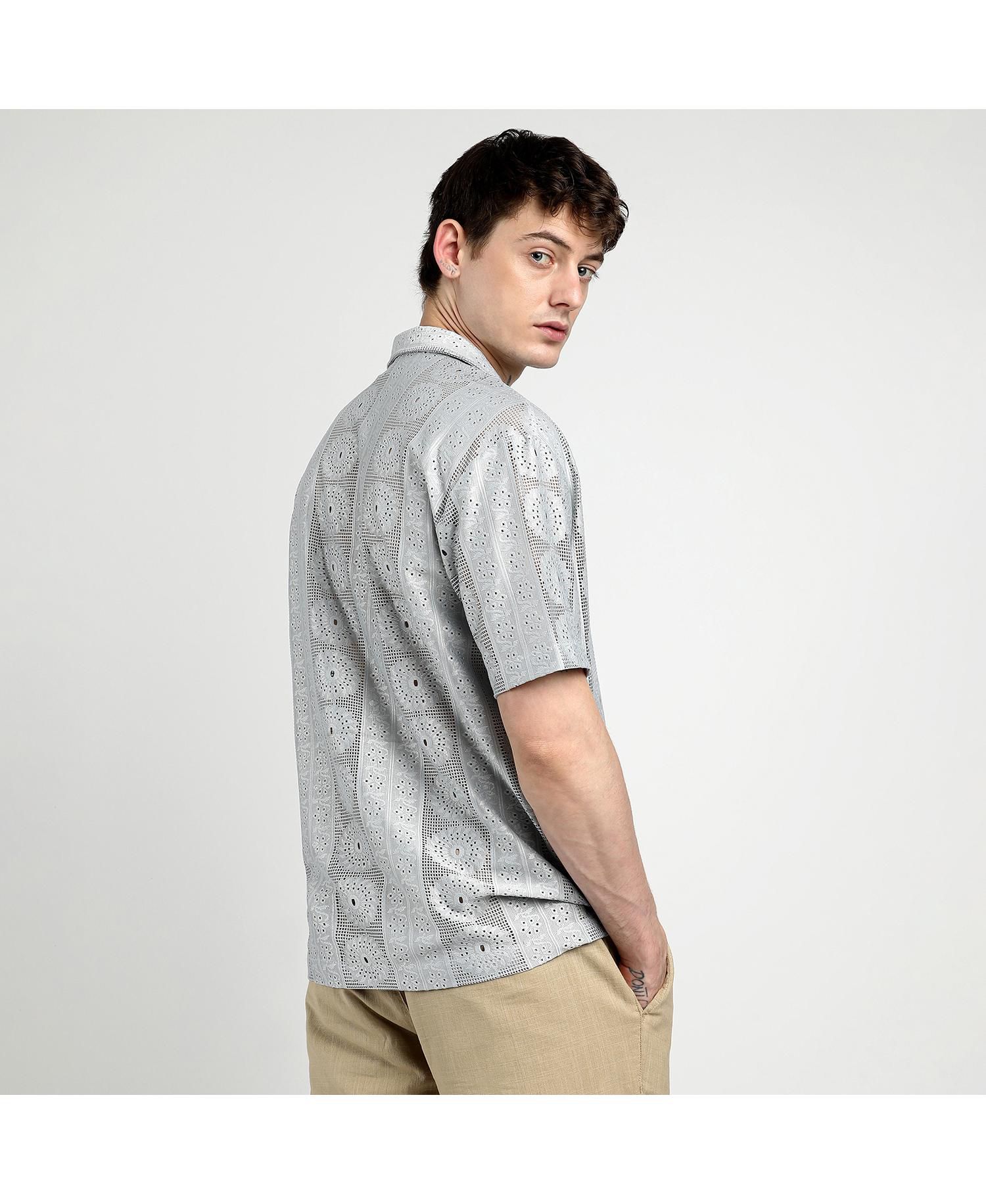 Men's Oversized Candy Striped Shirt