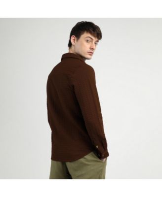 Men's Chocolate Brown Ripple Box Shirt