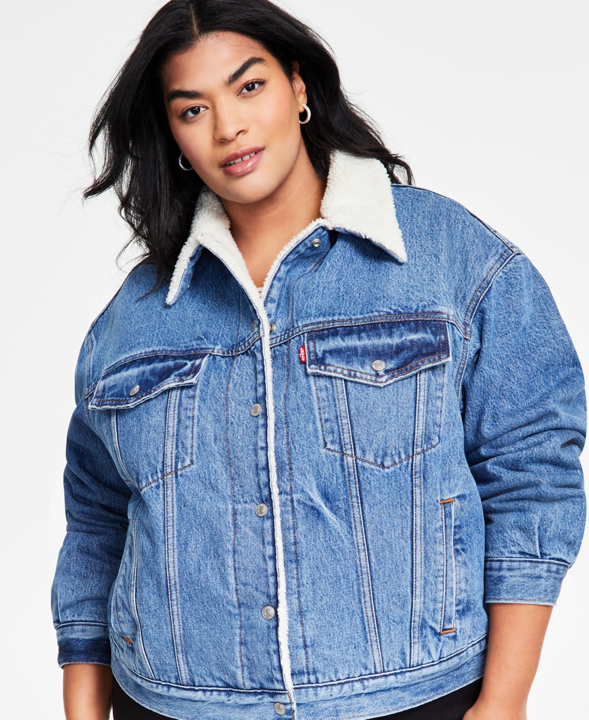 Levi's Plus Size '90s Sherpa Cotton Long-Sleeve Trucker Jacket