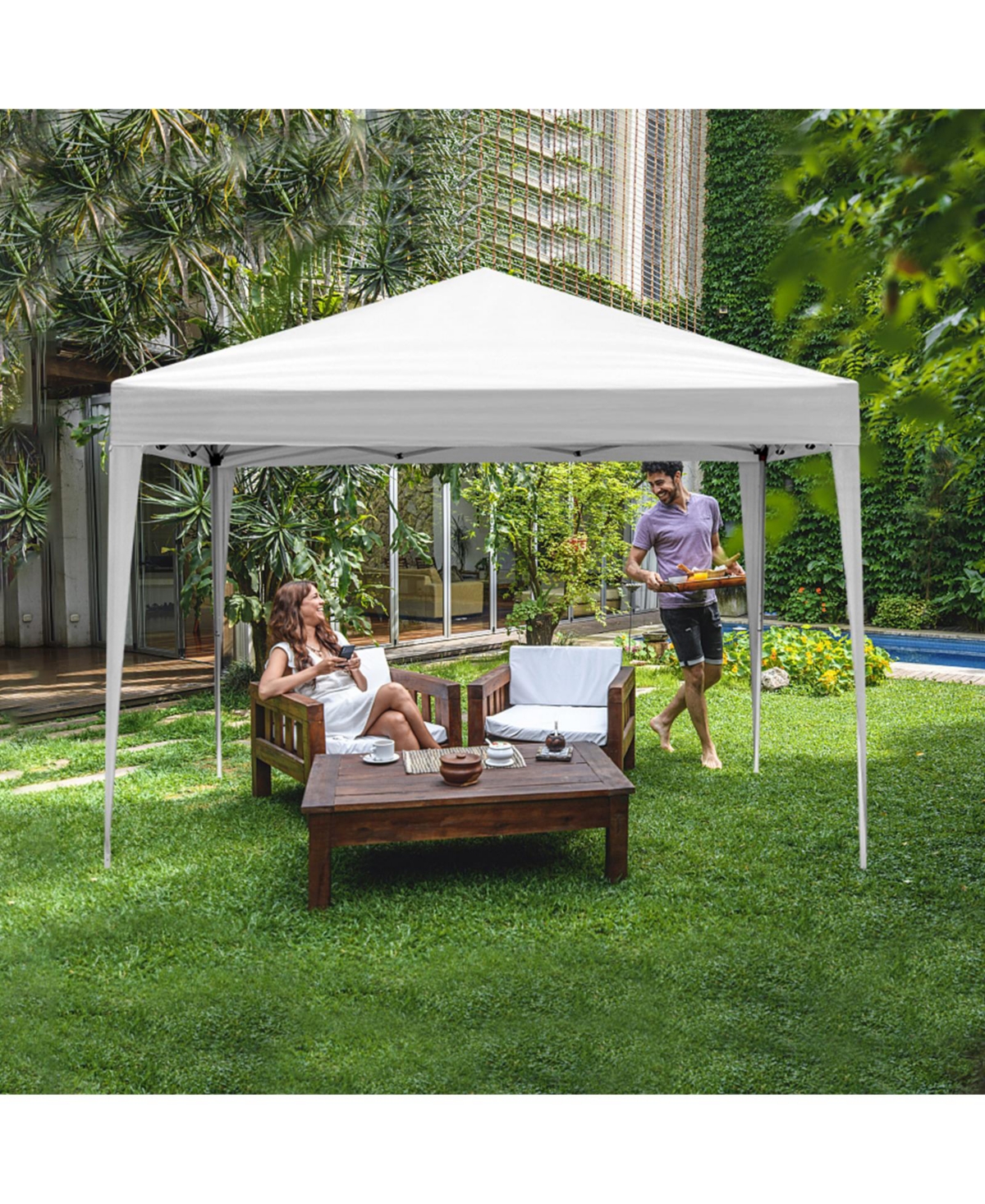 Slickblue Two Doors & Two Windows Practical Waterproof Right-Angle Folding Tent