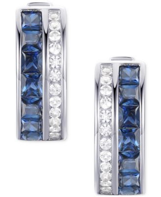 Ruby (1-5/8 ct. t.w.) & Diamond (1/4 ct. t.w.) Small Hoop Earrings in 14k Gold, 0.5 (Also available in Emerald & Sapphire)