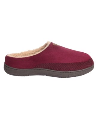 Vintage Men's Microsuede Corduroy Clog with Faux Shearling Lining and Indoor-Outdoor Sole Shoe