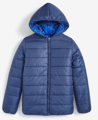 Epic Threads - Little & Big Boys Camp Plaid Reversible Hooded Puffer Jacket
