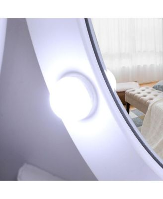 5-Drawer Dressing Table with Single Mirror and Light Bulbs Stylish Vanity for Makeup