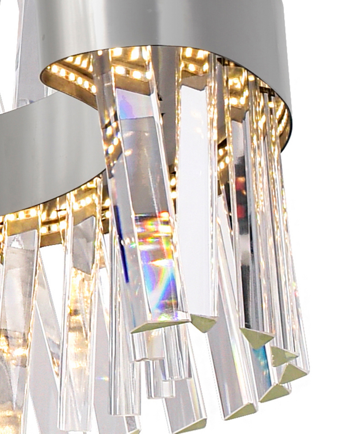 Cwi Lighting 14" Metal Glace Led Chandelier In Chrome