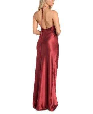 Junior's Halter-Neck Slip Dress