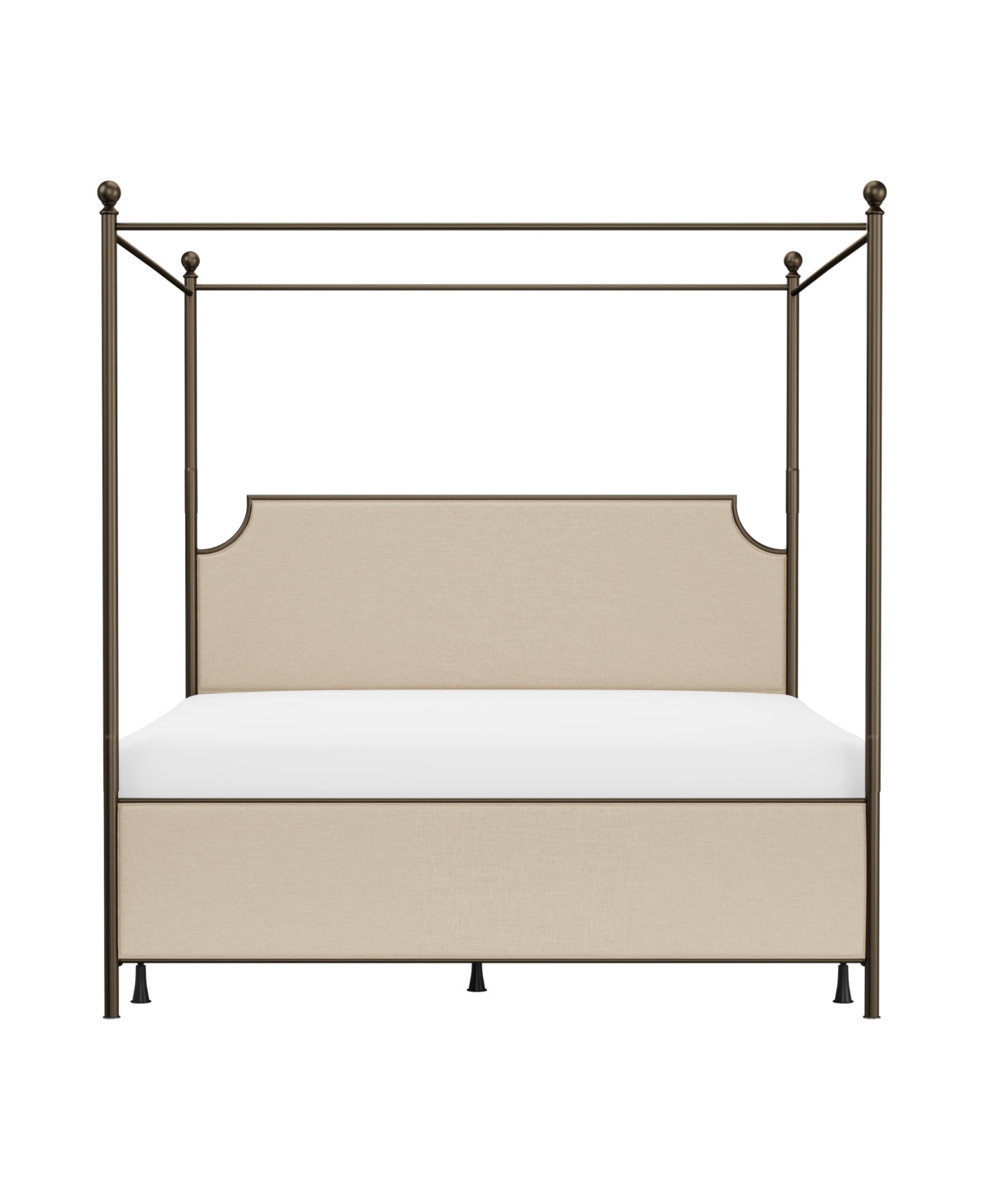 Hillsdale 52" Metal Mcarthur King Canopy Bed In Bronze,stone