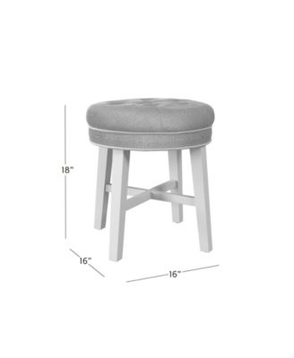 18" Wood Sophia Tufted Backless Vanity Stool