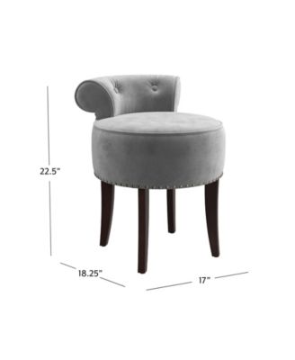 22.5" Wood and Upholstered Lena Vanity Stool