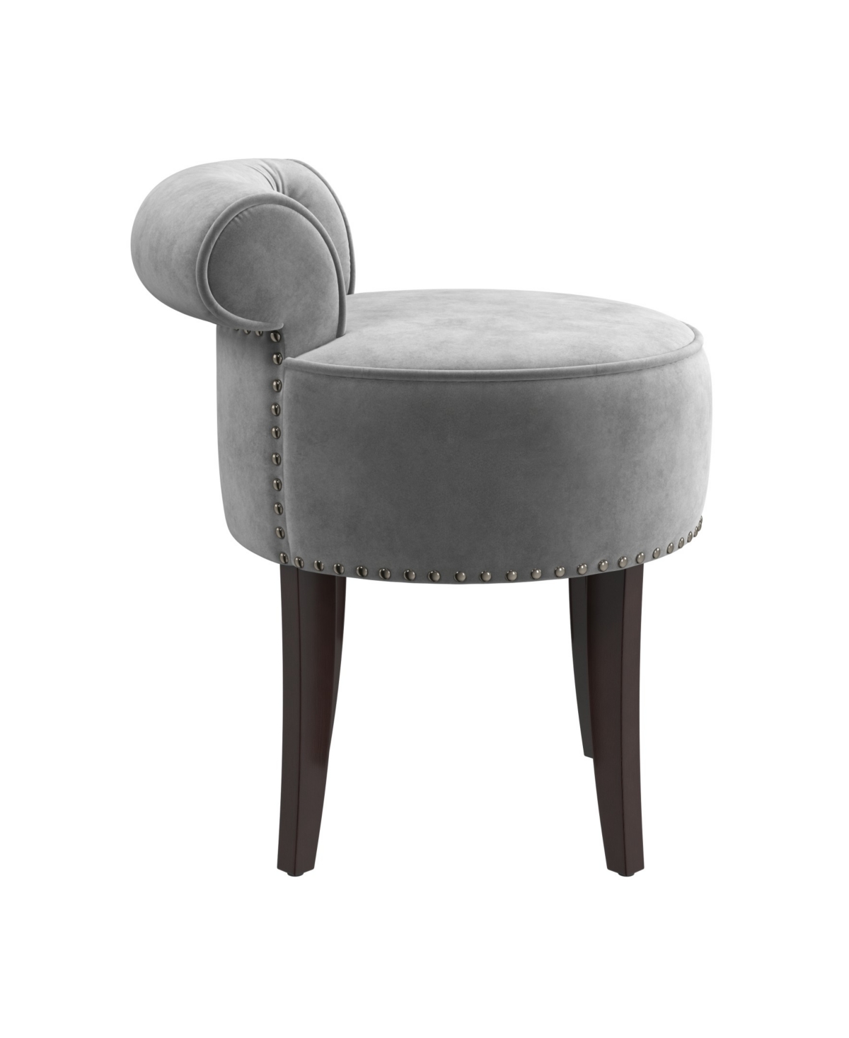 Hillsdale 22.5" Wood And Upholstered Lena Vanity Stool In Gray