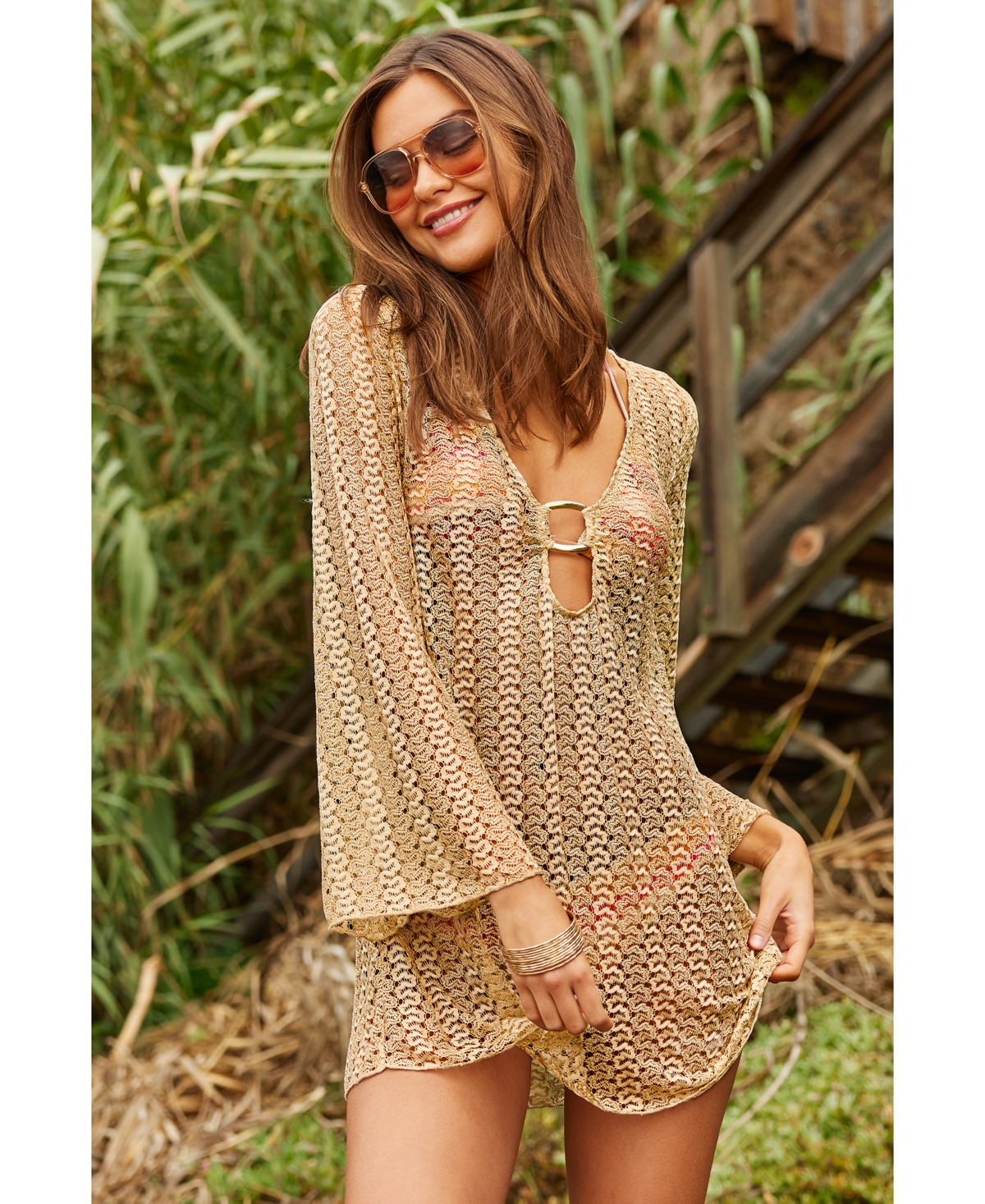 Becca Women'sen Crochet Ring-Front Cover-Up