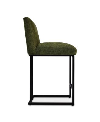 Set of 2 Fabric Counter Height Stools, 25" Seat Height Armless Upholstered Chairs for Kitchen Island-Maison Boucle