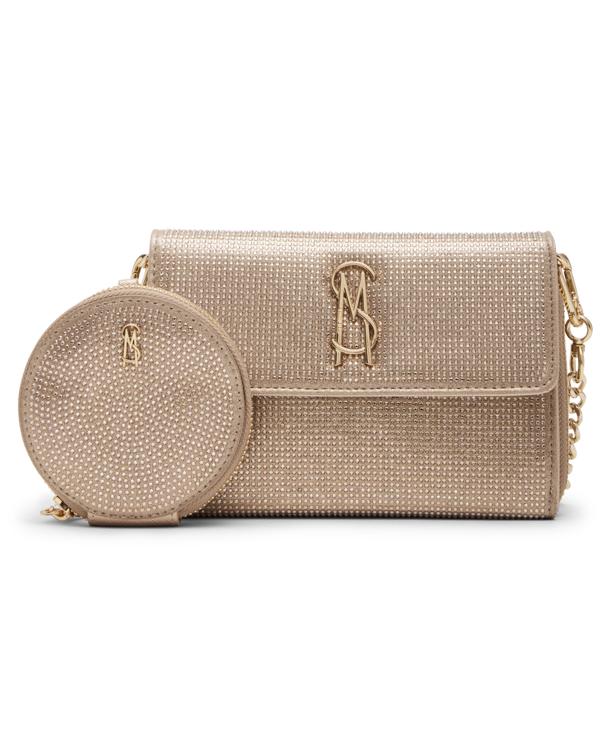 Steve Madden Boxed Embellished Carina Crossbody Wallet In Gold
