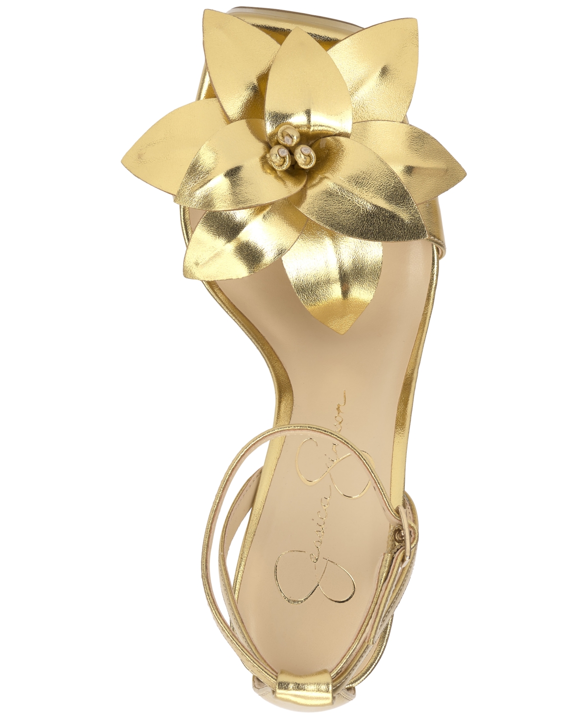 Jessica Simpson Women's Camise Flower Platform Sandals In Gold Metallic