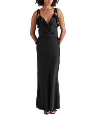Steve Madden Women's Adalina Ruffle-Front Satin Dress - Macy's
