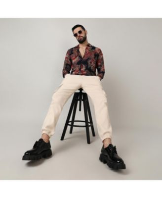 Men's Crimson Red & Midnight Black Paisley Flora Shirt