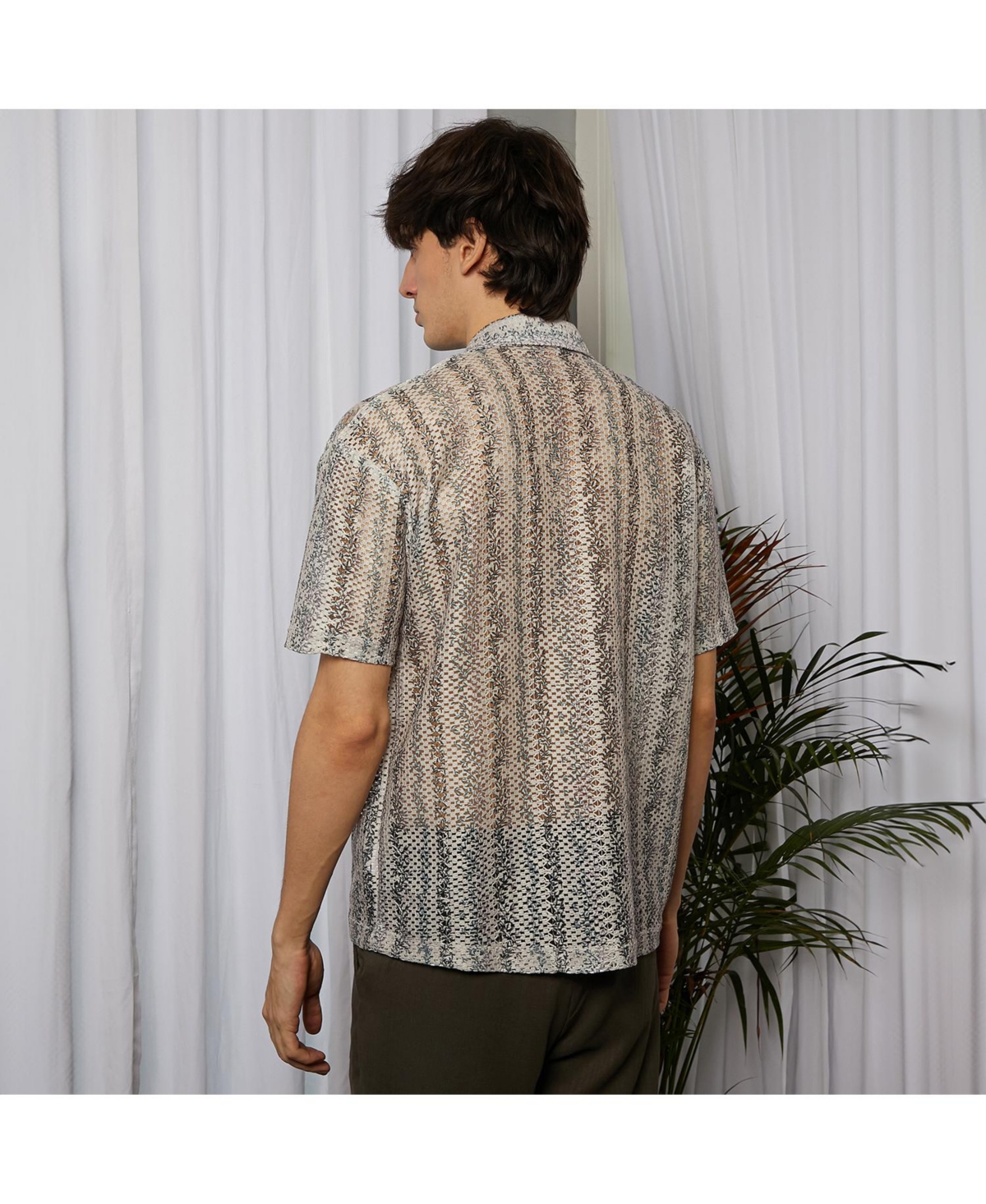 Campus Sutra Men's Reptilia Shirt -khaki