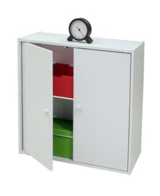 2 Door Storage Organizer Bookcase, White