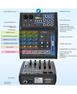 4-Channel Bluetooth Pro Audio DJ Sound Mixer
