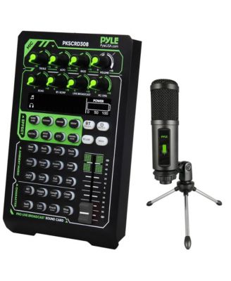 Pro Live Broadcast Sound Card Kit with Condenser Microphone