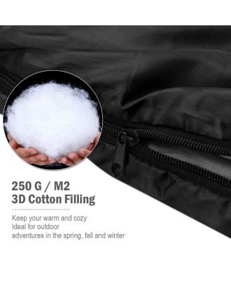 Double 2 Person Sleeping Bag Waterproof w/ 2 Pillows Camping Queen Size XL