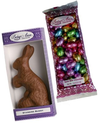 Easter Milk Chocolate Foil Eggs Standing Bunny Bundle, 2 Piece Set