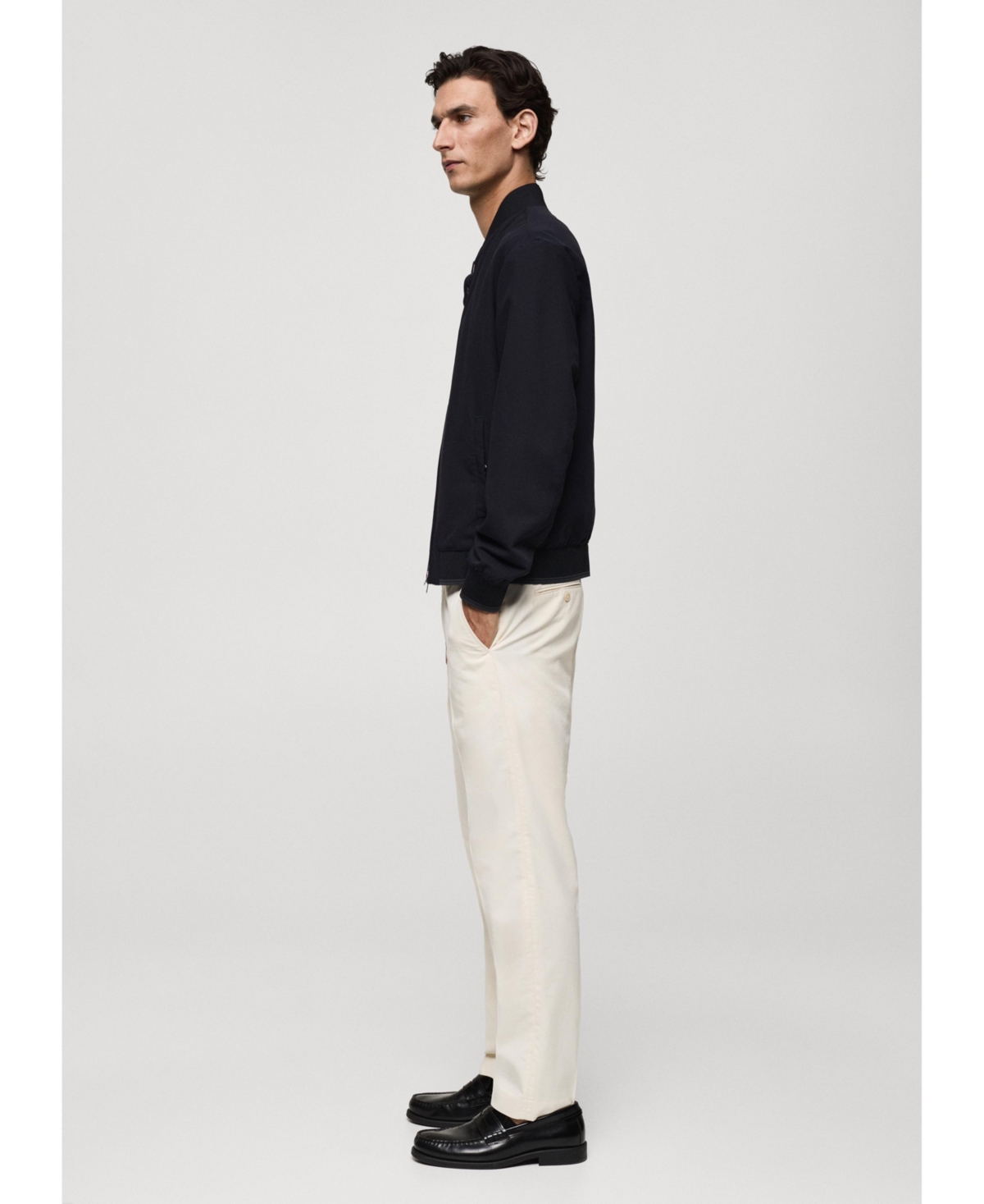 Mango Men's Stretch Fabric Bomber Jacket