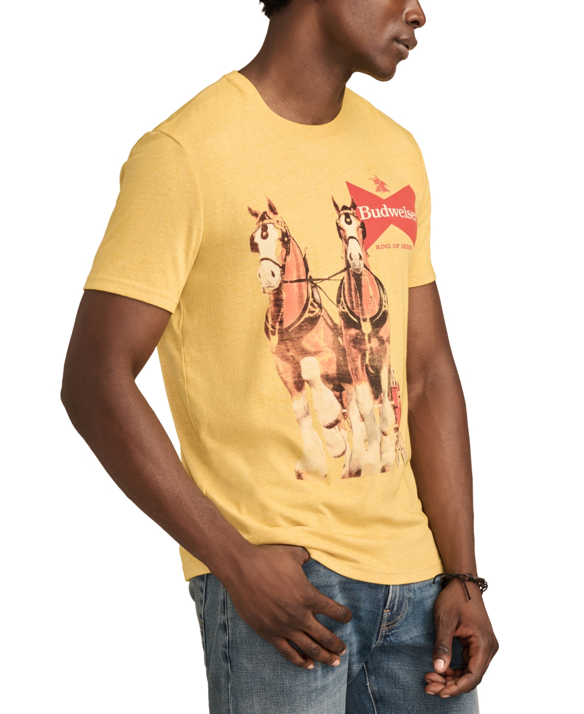 LUCKY BRAND MEN'S BUDWEISER HORSES GRAPHIC T-SHIRT 