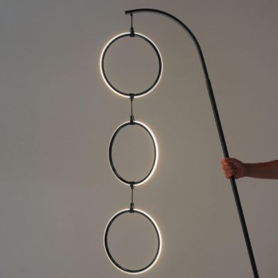 Nova 74" Dimmable LED Floor Lamp with Hanging Ring Lights