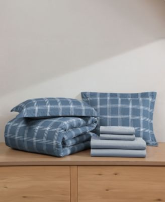 Grid Plaid Reversible 7-Pc. Comforter Set, Queen