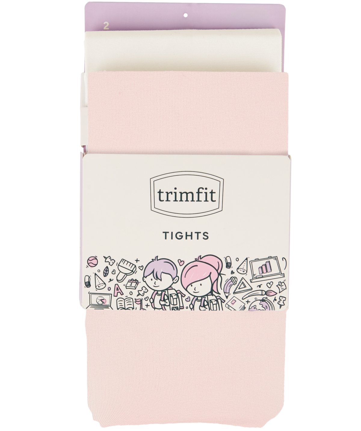 Trimfit 2-Pack Microfiber Tights, Little Girls & Big Girls -Ivory