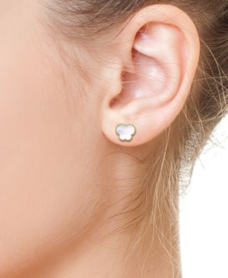 EFFY&reg; Mother-of-Pearl Butterfly Stud Earrings in 14k Gold