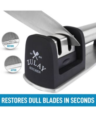 Premium Quality Knife Sharpener for Straight and Serrated Knives Stainless Steel Ceramic and Tungsten