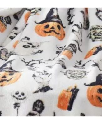 Halloween Spooky Ghosts & Frankenstein's Ultra Soft & Plush Oversized Throw, 50" x 70"