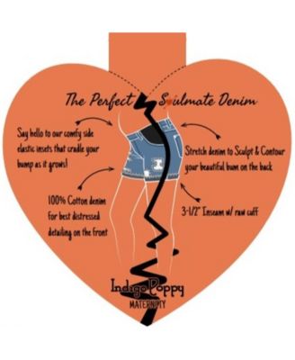 Maternity Destructed Cuffed Shorts with Under Belly