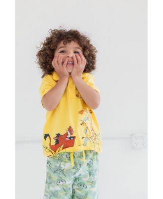 Toddler Boys Lion King Mickey Mouse Cars Polo Shirt and Shorts Outfit Set to