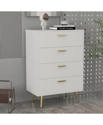 4-Drawers Dark Brown Chest of Drawer Accent Storage Cabinet