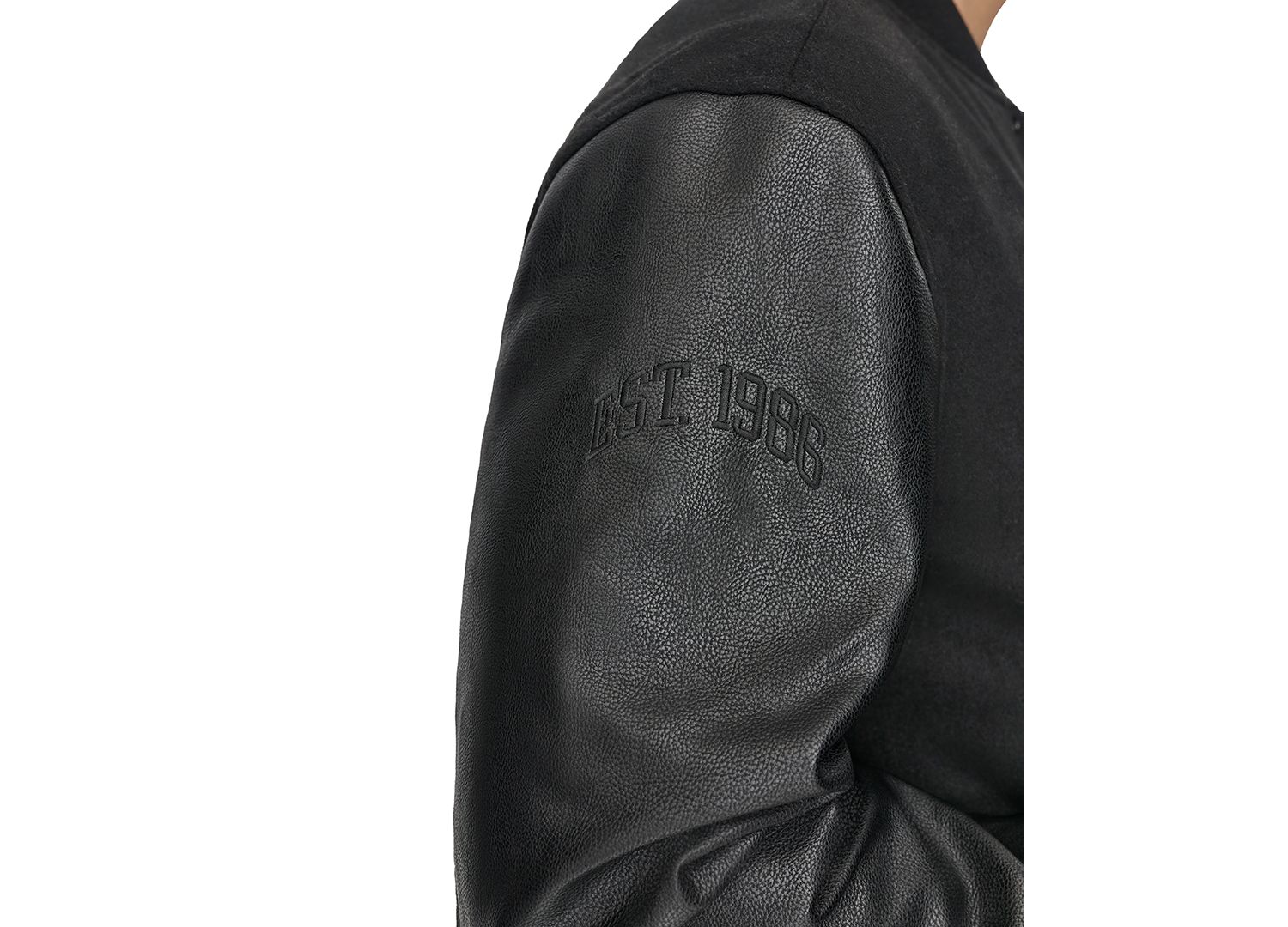 Men's Mixed-Media Varsity D Bomber Jacket