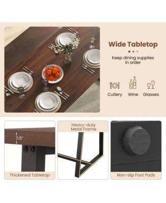 4 Pieces Dining Table Set Kitchen Table with 2 Armchairs & 1 Bench for 4