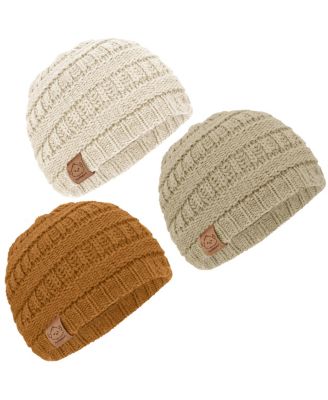 3pk Warmzy Baby Beanies, 0-36 months Baby Hats, Baby Winter Hat for Newborn, Infant, Toddlers, Boys, Girls